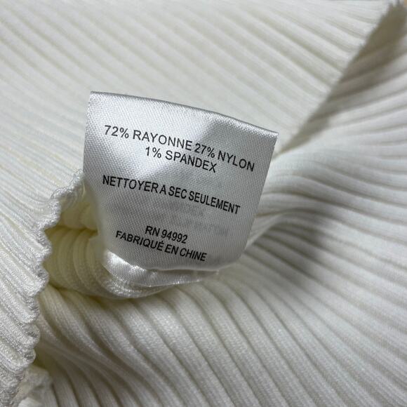 Jonathan Simkhai NWT Mandy Cut Out Cold Shoulder Ribbed Sweater Top White Size M - Picture 11 of 11